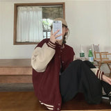 KYLETHOMASW  -  Streetwear Y2K Baseball Jackets Women Oversized Patchwork Bomber Coat Bf Harajuku Preppy Korean Casual All Match Outerwear