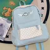 KYLETHOMASW  -  Women Students Kawaii Sweet Backpack Contrast Color Y2k Dots Schoolbags Japanese Cute Cat Wings Preppy Backpacks High-capacity