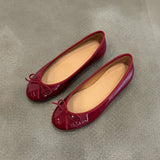 KYLETHOMASW  -  Luxury Designer Shoes for Women Quality Patent Leather Ballet Flats Women Round Toe Slip on Daily Wedding Shoes Zapatos Mujer