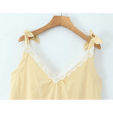 KYLETHOMASW  -  Sexy Sleeveless V Neck Lace Trim Holiday Summer Dress Women Elegant A-line Midi Vintage Casual Vestidos