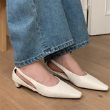 KYLETHOMASW  -  New Women Sandal Shoes Fashion Shallow Slip On Slingback Sandals Flat Heel Dress Sexy Pumps Shoes