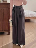 KYLETHOMASW  -  Korean Retro Strap Contrasting Striped Trousers Women Spring New French Style High-end Versatile Casual Long Pants