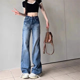 KYLETHOMASW  -  Denim Pants Women Straight Vintage Korean Fashion Easy Match Pantalones Mujer Solid High Waist Streetwear Trousers
