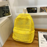 KYLETHOMASW  -  Small Mesh Backpack Bags Women Solid Color Back Packs Females Travel Simple Beach Student School Backpacks