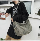 KYLETHOMASW  -  Japanese Vintage Denim Women's Handbags High-capacity Streetwear Casual Shoulder Bag All Match Y2k Aesthetic Ins Crossbody Bags