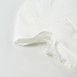 KYLETHOMASW  -  Solid Color Professional Women's Shirt Spring 2025 New V-Neck Pleated Girlish Age-Reducing Base Shirt Short Sleeve T-Shirt