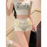 KYLETHOMASW  -  Ballet Style White Lace Low Waist Shorts Women Clothing Summer New Sweet Sexy Slimming Underwear Bow Leggings Women Shorts