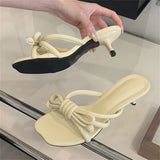 KYLETHOMASW  -  Summer Open Toe Women Slippers Design Style Narrow Band Butterfly-kont Low Heels Shoes Fashion Zapatos De Mujer