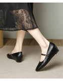 KYLETHOMASW  -  mary janes shoes woman height increasing flats soft leather ankle belt mocasines women elevator shoes zapatos de mujer 2025