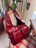 KYLETHOMASW  -  Leopard Print Leather Underarm Bag Fashionable with Multiple Pockets Folding Texture Handbag