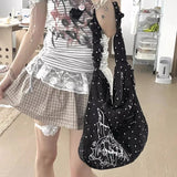 KYLETHOMASW  -  Y2k Polka Dot Print Tote Bags for Woman Large-capacity Shopping Sac Femme Shoulder Underarm Bag Bolsos mujer Bolsas Bolsa