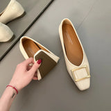 KYLETHOMASW  -  New Arrival Spring Autumn Elegant Women's Shoes Square Toe Shoes Women Comfortable Casual Retro Shallow Mouth Flat Shoes 120