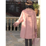 KYLETHOMASW  -  French Retro Plaid Splicing Short Two Tone Woolen Coat Autumn Winter Classic Double Breasted Commuter Thick Coat Female Clothing