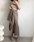 KYLETHOMASW  -  Retro Western Style Irregular Half Length 2025 Spring Autumn Women New Design Sense High Waist Versatile Elegant Skirts