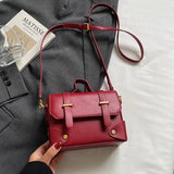 KYLETHOMASW  -  Ladies Fashionable PU Leather Square Box Bag Urban Simple Style Shoulder Crossbody Bag Daily Match Soft Hardness Zipper Opening