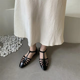 KYLETHOMASW  -  T-strap Rome Flat Sandals Women Hollow Out Vintage Summer Mary Janes Shoes Ladies Pu Leather Holiday Elegant Gladiator Sandals