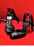 KYLETHOMASW  -  New Pig Nose Ballet High Heels for Women, Thin Heels, Shallow Mouth, Square Head, Bow Bow, and Baotou Sandals