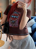 KYLETHOMASW  -  Summer Letter Printing Y2k Aesthetic T-shirt Streetwear Vintage Slim Fit Casual Tshirts Women Grunge Harajuku Cropped Tees