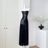 KYLETHOMASW  -  Chic Beach Vacation Long Dress Shiny Sequin Tulle Floor-Length Off-Shoulder Women's Dress Summer High-End Sensation Gown