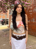 KYLETHOMASW  -  Y2K Spicy Girl Sexy Shell Print Off Shoulder Slim Fit Chest Hugging Vest Street Vacation Style Tight Fitting Versatile Top