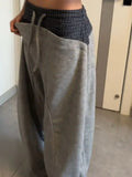 KYLETHOMASW  -  Unique Street Low Waist Patchwork Design Casual Pants Women Autumn Winter New Sle Slim Straight Leg Floor-Length Pants American