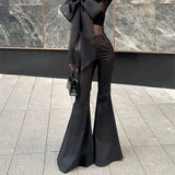 KYLETHOMASW  -  Spring New Elegant Women's Bell-Bottom Trousers Fashion Y2k High Street Pants Office Lady Sexy High Waist Slim Flared Pants 509P