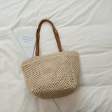 KYLETHOMASW  -  Vintage Crochet Woven Straw Shoulder Bag Women Large Capacity Beach Tote Bags New Trend Summer Handbags and Purses