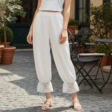 KYLETHOMASW  -  Fashion Aesthetic Women's Spring Summer Lantern Pants Kawaii Lace Patchwork Leg Cuff Loose Wide Leg Trousers Streetwear