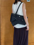 KYLETHOMASW  -  Vintage Denim Women Handbag and Purse Trend Designer Female Shoulder Bag Multi-pocket Ladies Big Totes Work Commute Underarm Bag