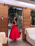 KYLETHOMASW  -  Vintage Red Midi Dress Women Party Prom Sexy Halter Bandage Dresses Summer Elegant Korean Backless Bodycon A Line Vestidos