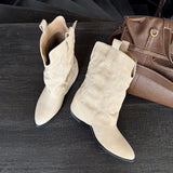 KYLETHOMASW  -  Pointed Toe Women Ankle Boots High Heels Shoes Autumn 2025 Designer Brand Chelsea Boots Fashion Chunky Leather Shoes Mujer Botas