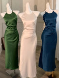 KYLETHOMASW  -  Luxury Solid Womens Long Dresses Sexy Elegant Ruffles Blue Chic Evening Dress Slim Fit Whit Canisole Green Mermaid Vestidos