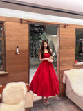 KYLETHOMASW  -  Vintage Red Midi Dress Women Party Prom Sexy Halter Bandage Dresses Summer Elegant Korean Backless Bodycon A Line Vestidos
