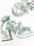 KYLETHOMASW  -  Original Lo Shoes Spring and Autumn New Fashion Round Toe Bow Sweet Cute Japanese Style Thick Sole High Heel Women's Pumps