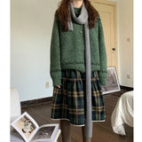 KYLETHOMASW  -  Vintage Harajuku Plaid Skirt Women Preppy Style Y2k Long Skirt Japanese Style Retro Streetwear Ruffle Skirts Aesthetics