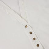 KYLETHOMASW  -  T Shirts Women Long Sleeve V Neck Slim Single Breasted Solid Outwear Tops Female Y2k Fashion Tee Shirt Autumn Casual