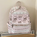 KYLETHOMASW  -  Korean Sweet Kawaii Preppy Backpack Y2k Aesthetic Cartoon Printing Schoolbag Fashion Women Travel Backpacks for College Students
