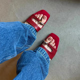 KYLETHOMASW  -  Luxury Designer Women Clip Toe Slippers Fashion Party Dress Low Heel Slide Summer Street Style Footwear