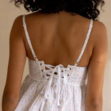KYLETHOMASW  -  Babydoll design straps adjustable dress women eyelet lace underwire cups summer dress floral print ladies dress