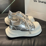 KYLETHOMASW  -  Casual Women Shoes 2025 Big Head Thick Bottom Lace-up Fashion Women Sneakers Versatile Street Style Ladies Shoes Tenis Feminino