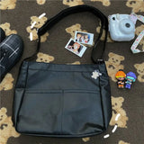 KYLETHOMASW  -  Japanese Simple PU Leather Crossbody Bag Shoulder Bags Large Capacity Tote Bag Woman Bags Student Commuter Storage Bag