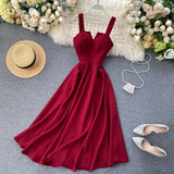 Kylethomasw Summer Solid Color Robe Dress Women V Neck Long Party Evening Dresses Sexy Tank Backless Spaghetti Strap Maxi Holiday Vestidos