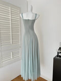KYLETHOMASW  -  Women Elegant Fairy Mesh Evening Dresses Fashion Spaghetti Strap A-Line Party Dress Elegant Korean Slim Flared Holiday Vestidos