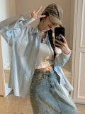 Kylethomasw Striped Shirts for Women Lace Patchwork Hollow Out Beautiful Blouse Female Korean Summer Fashion Loose Casual Cardigan