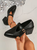 KYLETHOMASW  -  New Retro Mary Jane Shoes, French-Style Pointed Women's Flats, Soft-Tread T-Strap Leather Shoes, Plus Size