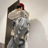 KYLETHOMASW  -  Waterproof Trendy Shark Backpack Large Capacity Casual Travel Laptop Bag Nylon ins College Students Schoolbag Outdoor