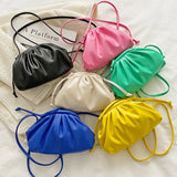 Kylethomasw Candy Color Cloud Crossbody Bags For Women Casual Pleated Women's Shoulder Bag Simple Solid Color Summer Messenger Clutch