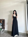 KYLETHOMASW  -  New Fake Two Piece Design Sense Niche Waist Cinching Slimming Long Skirt Black Sleeveless Suspender Dress for Women