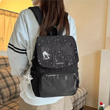 KYLETHOMASW  -  Korean Women Kawaii Ears Backpack Luxury Design Y2k Chic Star Schoolbags for Students Transparent Transparent All Match Ita Bags
