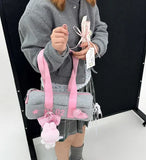 KYLETHOMASW  -  Harajuku Grey Handbag Canvas Bag Women Sports Large Capacity Y2k Shoulder Bags Female Large Capacity Underarm Bag
